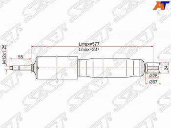 Амортизатор задний (LH=RH) SAT Isuzu Bighorn UBS25GW,UBS69GW 5 дв. дорестайлинг (1991-1993)