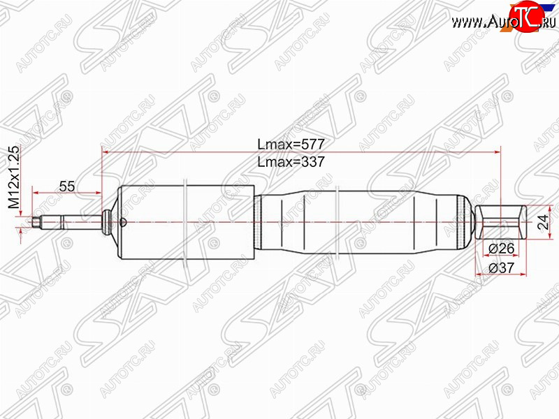 1 589 р. Амортизатор задний (LH=RH) SAT  Isuzu Bighorn  UBS25GW,UBS69GW - Trooper  с доставкой в г. Санкт‑Петербург