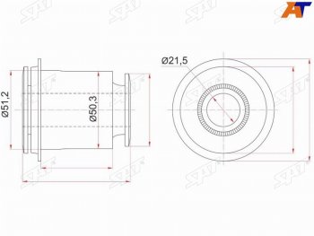 649 р. Сайлентблок переднего нижнего рычага FR SAT  Lexus GX  460 (2009-2024), Toyota 4Runner  N280 (2009-2024), Toyota Land Cruiser Prado  J150 (2009-2024)  с доставкой в г. Санкт‑Петербург. Увеличить фотографию 1