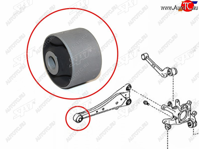 529 р. Сайлентблок заднего продольного рычага FR SAT  Toyota RAV4 ( CA20,  XA30,  XA305,  XA40,  XA50) (2003-2024) 5 дв. рестайлинг, 5 дв. удлиненный дорестайлинг, 5 дв. дорестайлинг, 5 дв. 1-ый рестайлинг, 5 дв. удлиненный 1-ый рестайлинг, 5 дв. 2-ой рестайлинг, 5 дв. удлиненный 2-ой рестайлинг, 5 дв. дорестайлинг, 5 дв. рестайлинг, 5 дв. дорестайлинг  с доставкой в г. Санкт‑Петербург