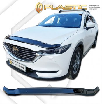 1 839 р. Дефлектор капота CA-Plastic Mazda CX-8 KG2P KG5P дорестайлинг (2017-2022) (classic черный, без надписи)  с доставкой в г. Санкт‑Петербург. Увеличить фотографию 1