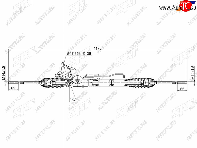 16 949 р. Рейка рулевая LHD SAT Nissan Sentra 6 B16 (2006-2012)  с доставкой в г. Санкт‑Петербург