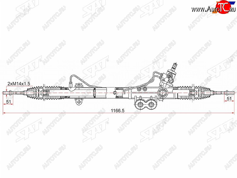 16 249 р. Рейка рулевая LHD SAT  Nissan Navara  2 D40 (2004-2016) дорестайлинг, рестайлинг  с доставкой в г. Санкт‑Петербург