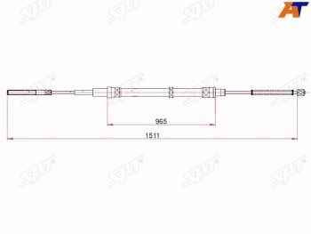 Трос ручного тормоза LH-RH SAT Volkswagen Polo 9N1 хэтчбэк 5 дв. дорестайлинг (2001-2005)  (Без ABS)