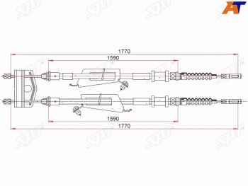 2 099 р. Трос ручного тормоза LH-RH SAT  Ford C-max  Mk1 - Focus  1  с доставкой в г. Санкт‑Петербург. Увеличить фотографию 1