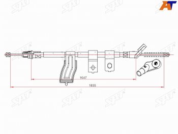 Трос ручного тормоза RH SAT Nissan Qashqai +2 1 J10 дорестайлинг (2008-2010)