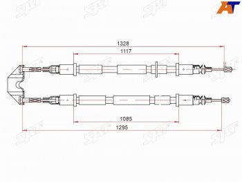 Трос ручника SAT Opel Astra H универсал рестайлинг (2007-2015)