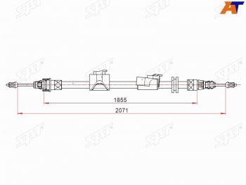 1 699 р. Трос ручного тормоза RH SAT Ford Mondeo Mk4,BD дорестайлинг, седан (2007-2010)  с доставкой в г. Санкт‑Петербург. Увеличить фотографию 1