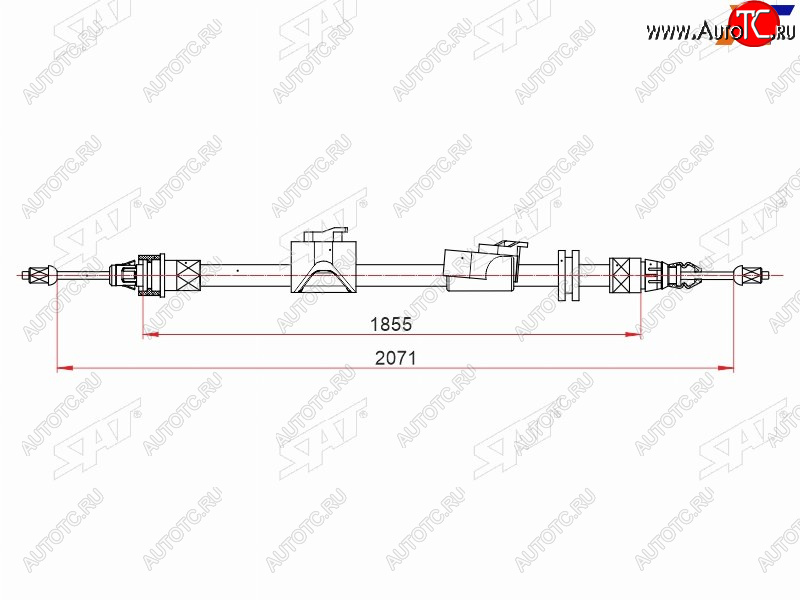 1 699 р. Трос ручного тормоза RH SAT Ford Mondeo Mk4,BD дорестайлинг, седан (2007-2010)  с доставкой в г. Санкт‑Петербург