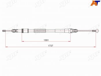 Трос ручного тормоза LH-RH SAT CITROEN Jumpy (2016-2022)