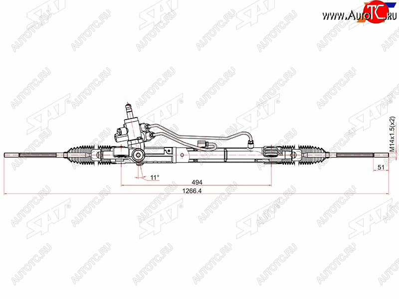 14 799 р. Рейка рулевая 2.4 гидравлическая LHD SAT  Honda CR-V  RE1,RE2,RE3,RE4,RE5,RE7 (2007-2012) дорестайлинг, рестайлинг  с доставкой в г. Санкт‑Петербург