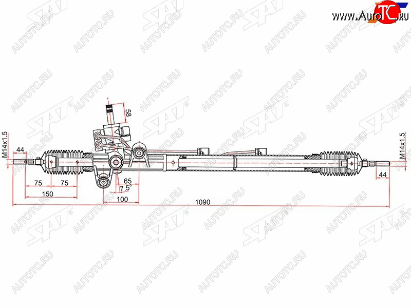 13 349 р. Рейка рулевая 2,4 LHD SAT Honda Accord CU седан дорестайлинг (2008-2011)  с доставкой в г. Санкт‑Петербург