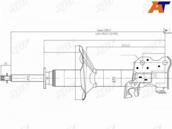 3 369 р. Стойка передняя LH SAT Nissan Sunny N17 (2011-2014)  с доставкой в г. Санкт‑Петербург. Увеличить фотографию 1