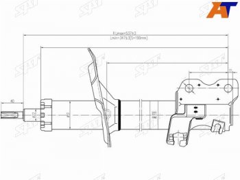 3 199 р. Стойка передняя LH SAT Nissan Maxima A33 дорестайлинг (2000-2003)  с доставкой в г. Санкт‑Петербург. Увеличить фотографию 1