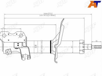 Стойка передняя RH SAT Nissan Maxima A33 дорестайлинг (2000-2003)  (применимо INFINITI I30,I35 98-03)