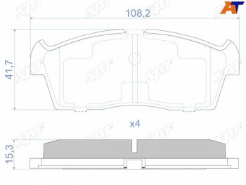 1 099 р. Колодки тормозные передние FR-FL SAT  Suzuki Aerio  RA21S, RC51S (2001-2007) седан дорестайлинг, cедан рестайлинг  с доставкой в г. Санкт‑Петербург. Увеличить фотографию 1