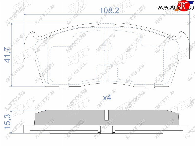 1 099 р. Колодки тормозные передние FR-FL SAT  Suzuki Aerio  RA21S, RC51S (2001-2007) седан дорестайлинг, cедан рестайлинг  с доставкой в г. Санкт‑Петербург