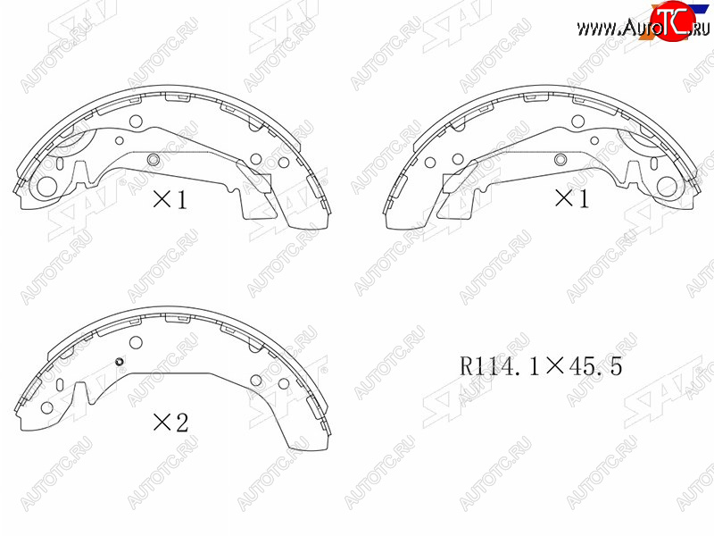 1 949 р. Колодки тормозные задние RH-LH SAT Hyundai Sonata EF рестайлинг ТагАЗ (2001-2013)  с доставкой в г. Санкт‑Петербург