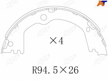 2 069 р. Колодки барабанные задние RH-LH SAT Hyundai Santa Fe DM дорестайлинг (2012-2016)  с доставкой в г. Санкт‑Петербург. Увеличить фотографию 3