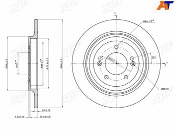 1 799 р. Диск тормозной передний Ø302mm SAT Hyundai Tucson TL дорестайлинг (2015-2018)  с доставкой в г. Санкт‑Петербург. Увеличить фотографию 2