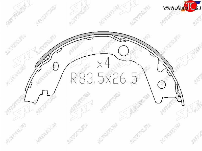 1 069 р. Колодки барабанные задние RH-LH SAT Hyundai Sonata EF рестайлинг ТагАЗ (2001-2013)  с доставкой в г. Санкт‑Петербург