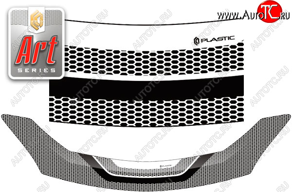 2 159 р. Дефлектор капота CA-Plastic  Toyota Ractis (2010-2016) (Серия Art серебро)  с доставкой в г. Санкт‑Петербург