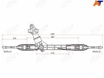 Рейка рулевая LHD SAT Skoda (Шкода) Rapid (Рапид) ( NH3,  MK2) (2012-2024) NH3, MK2 дорестайлинг лифтбэк, рестайлинг лифтбэк