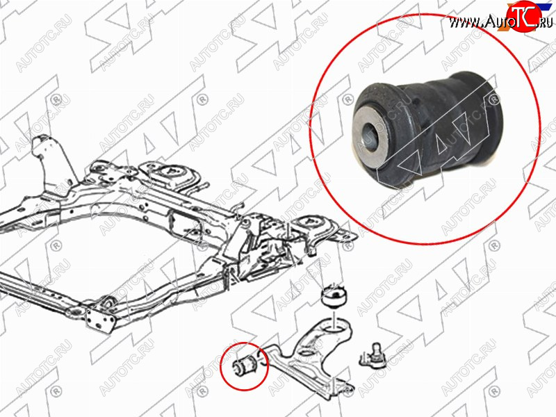 349 р. Сайлентблок рычага передний FR SAT  Chevrolet Aveo  T300 (2011-2015), Chevrolet Cobalt (2011-2019), Ravon R4 (2016-2020)  с доставкой в г. Санкт‑Петербург