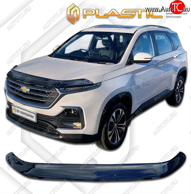 2 199 р. Дефлектор капота (ОАЭ) CA-Plastic Exclusive Chevrolet Captiva CN202S дорестайлинг (2018-2024) (classic черный, без надписи)  с доставкой в г. Санкт‑Петербург