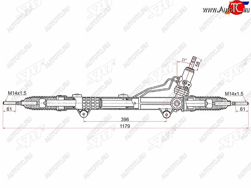 21 999 р. Рейка рулевая без датчика SAT  Mercedes-Benz ML class  W164 (2005-2011) дорестайлинг, рестайлинг  с доставкой в г. Санкт‑Петербург