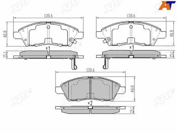 1 069 р. Колодки тормозные перед FR-FL SAT Nissan Cube 3 (2008-2024)  с доставкой в г. Санкт‑Петербург. Увеличить фотографию 1