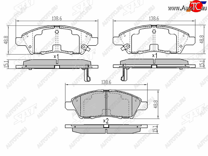 1 069 р. Колодки тормозные перед FR-FL SAT Nissan Cube 3 (2008-2024)  с доставкой в г. Санкт‑Петербург