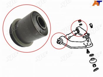 299 р. Сайлентблок верхнего переднего рычага FR SAT  Mitsubishi Pajero  2 V20 (1991-1999) дорестайлинг, рестайлинг  с доставкой в г. Санкт‑Петербург. Увеличить фотографию 1