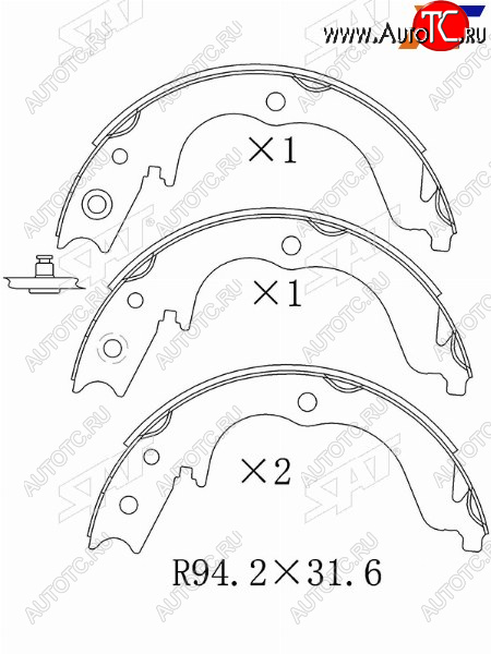 1 579 р. Колодки барабанные задние RH-LH SAT  CITROEN C-crosser (2007-2012), Mitsubishi Outlander ( XL,  CW0W) (2005-2013), Peugeot 4007 (2007-2012)  с доставкой в г. Санкт‑Петербург