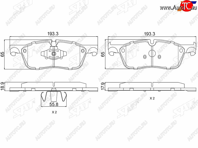 1 659 р. Колодки тормозные перед FL-FR SAT  Jaguar F-Pace  X761 (2015-2022), Land Rover Range Rover Velar  1 L560 (2017-2024)  с доставкой в г. Санкт‑Петербург