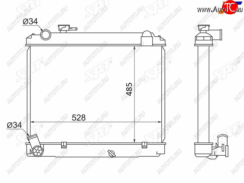 9 349 р. Радиатор SAT  Toyota Town Ace  3 (1996-2008)  с доставкой в г. Санкт‑Петербург