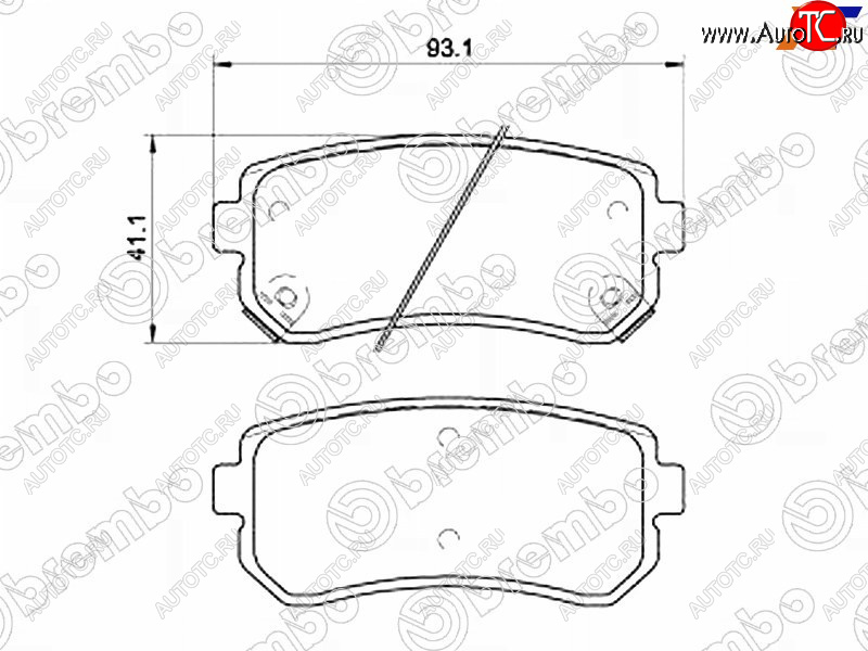 3 199 р. Колодки тормозные задние RH-LH SAT KIA Ceed 2 JD дорестайлинг универсал (2012-2016)  с доставкой в г. Санкт‑Петербург