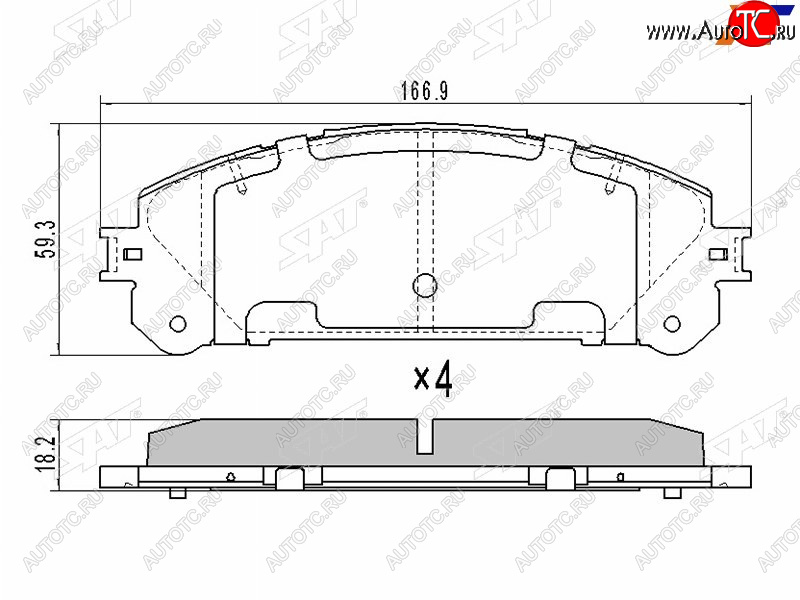 1 439 р. Колодки тормозные перед FL-FR SAT Lexus RX350 AL10 дорестайлинг (2008-2012)  с доставкой в г. Санкт‑Петербург