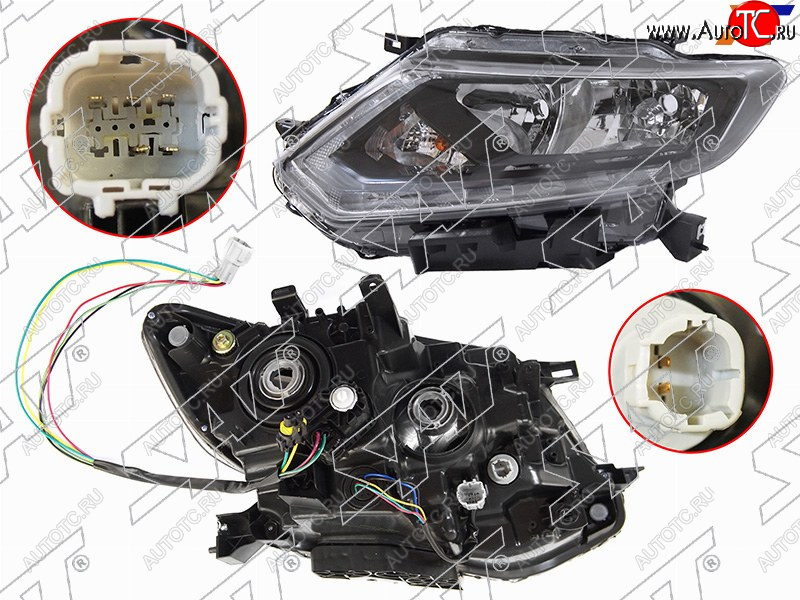 11 749 р. Фара левая (галоген, ДХО, с электрокорректором) SAT Nissan X-trail 3 T32 дорестайлинг (2013-2018)  с доставкой в г. Санкт‑Петербург