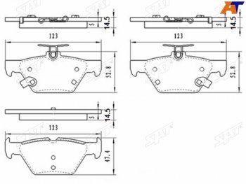 Колодки тормозные барабанные задние LH-RH SAT Subaru Legacy BN/B15 рестайлинг седан (2017-2024)