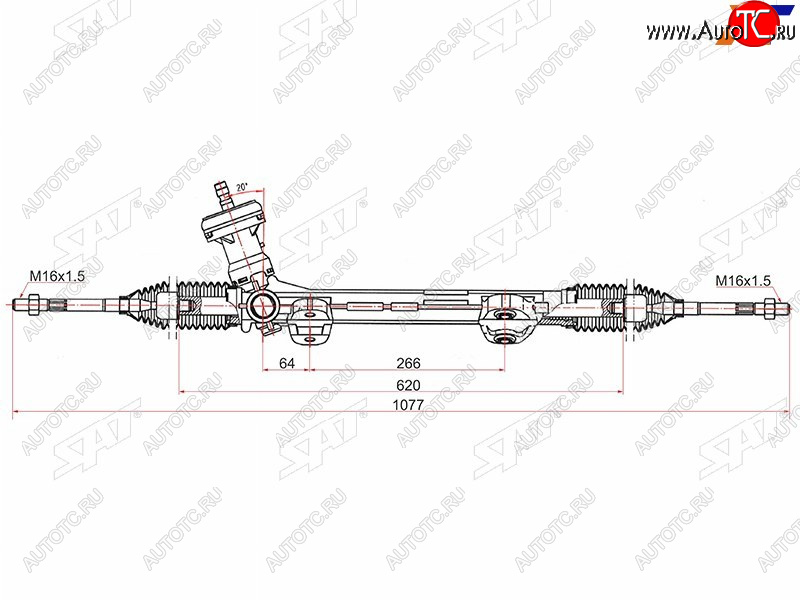 9 299 р. Рейка рулевая SAT  Hyundai Elantra ( MD,  AD,  CN7) (2010-2024) дорестайлинг, рестайлинг, дорестайлинг, рестайлинг, рестайлинг  с доставкой в г. Санкт‑Петербург