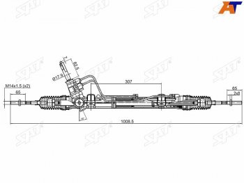 13 549 р. Рейка рулевая с ГУР LHD SAT  Nissan Almera  седан (2012-2019), Renault Logan ( 1,  2) (2004-2024), Renault Sandero ( (BS),  (B8)) (2009-2024)  с доставкой в г. Санкт‑Петербург. Увеличить фотографию 1