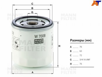 679 р. Фильтр масляный MANN Ford Focus 1 универсал рестайлинг (2001-2005)  с доставкой в г. Санкт‑Петербург. Увеличить фотографию 1