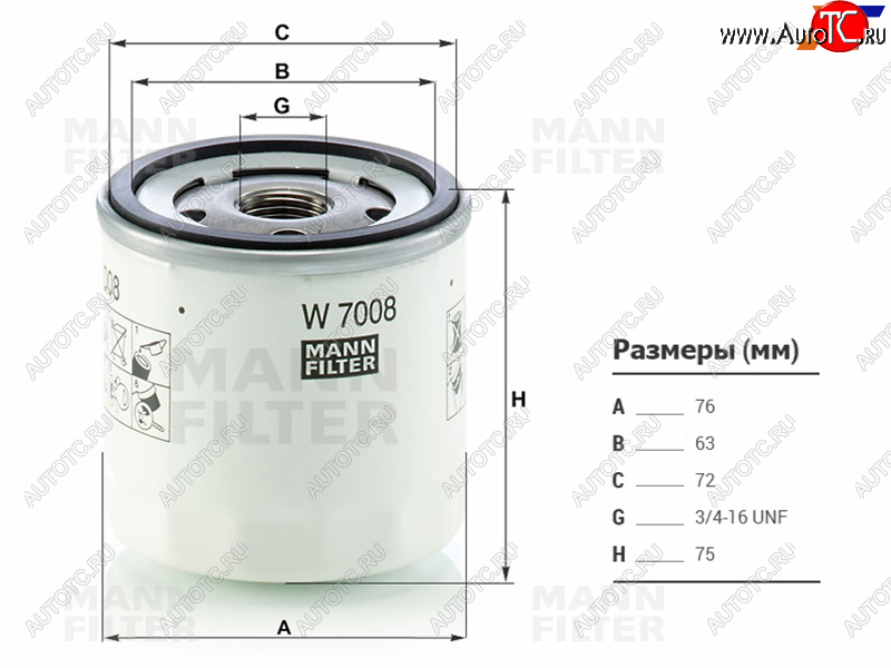 679 р. Фильтр масляный MANN Ford Focus 1 универсал рестайлинг (2001-2005)  с доставкой в г. Санкт‑Петербург