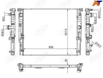 Радиатор охлаждающей жидкости SAT BMW 5 серия G30 дорестайлинг, седан (2016-2020)