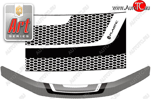 1 999 р. Дефлектор капота CA-Plastic  Lexus HS250h  F10 (2009-2013) дорестайлинг (серия ART белая)  с доставкой в г. Санкт‑Петербург