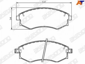 1 999 р. Колодки тормозные передние FR-FL SAT   Hyundai Elantra ( XD,  XD2) (2000-2010), Hyundai Sonata ( Y3,  EF) (1993-2001), Nissan Murano  1 Z50 (2002-2009), SSANGYONG Rexton ( Y200,  Y250,  Y290,  Y400) (2001-2023)  с доставкой в г. Санкт‑Петербург. Увеличить фотографию 1