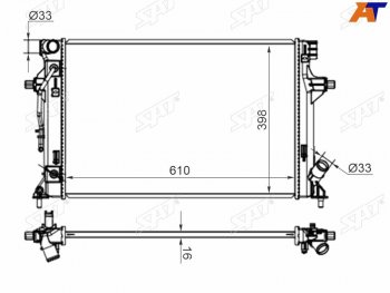 Радиатор охлаждающей жидкости SAT Hyundai (Хюндаи) Elantra (Элантра) ( MD,  AD) (2013-2020), KIA (КИА) Ceed (Сид)  3 CD (2018-2024),  Cerato (Серато) ( 3 YD,  4 BD) (2016-2021),  Seltos (селтос) (2019-2024)