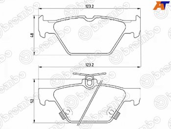 4 399 р. Колодки тормозные задние RH-LH SAT Subaru Legacy BN/B15 рестайлинг седан (2017-2024)  с доставкой в г. Санкт‑Петербург. Увеличить фотографию 1