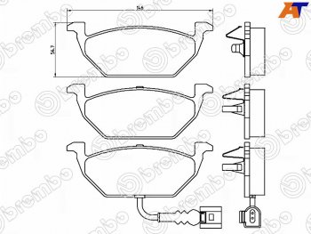 2 579 р. Колодки тормозные FR SAT   Audi A1 (8X1 хэтчбэк 3 дв.,  8XA хэтчбэк 5 дв.,  GB хэтчбэк 5 дв.), Skoda Fabia (Mk2,  Mk3), Volkswagen Polo (5)  с доставкой в г. Санкт‑Петербург. Увеличить фотографию 1